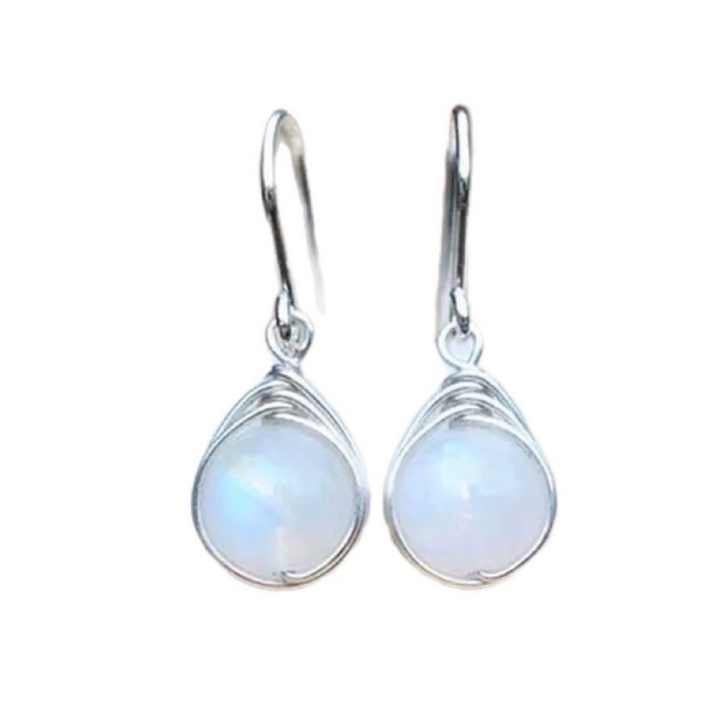 Moonstone Crystal Water Drop Earrings